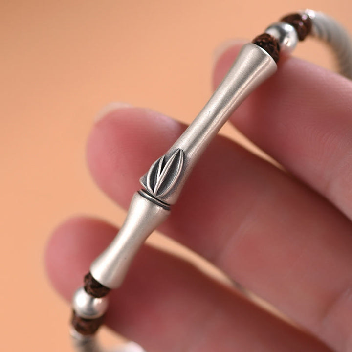 Bracelet porte-bonheur en argent sterling 999 avec motif de cigale en bambou et Buddha Stones - image 9