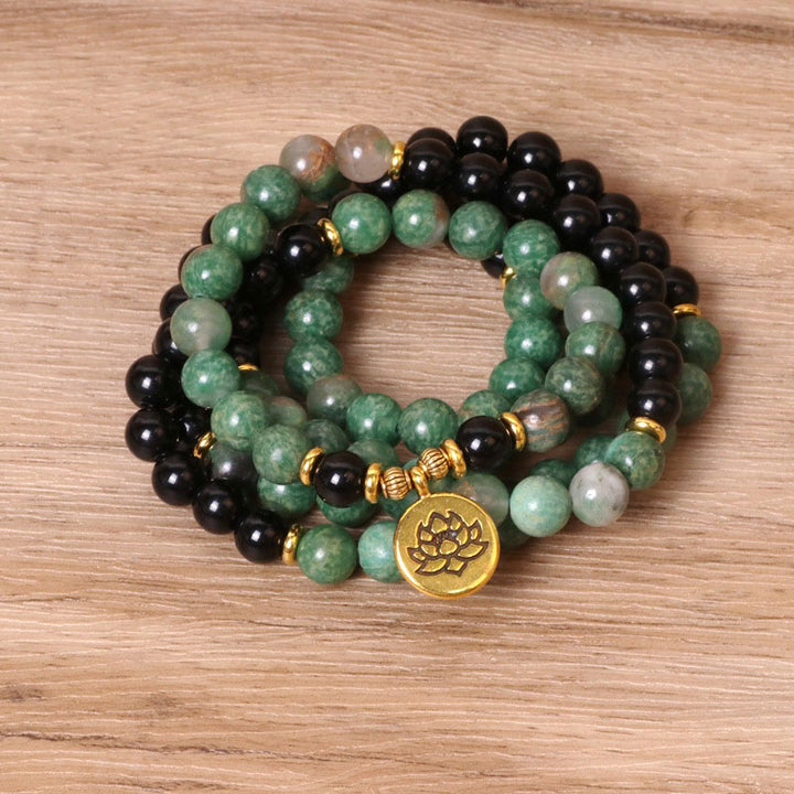 Bracelet Mala de guérison en agate naturelle avec 108 Buddha Stones