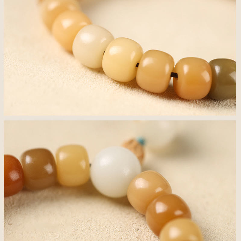 Buddha Stones Graine de Bodhi Naturelle Le Seigneur de la Forêt des Cadavres Bracelet de Sagesse Om Mani Padme Hum