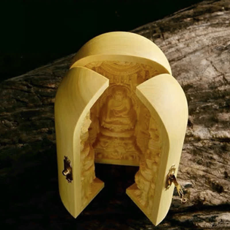 Daikokuten Dieu de la richesse Bouddha Buis Prospérité Décoration de la maison Autel