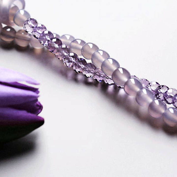 Bracelet de guérison et de méditation en cristal d'améthyste naturelle