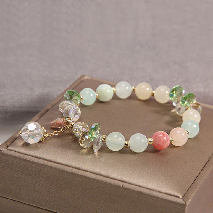 Bracelet à breloques en cristal rose œil de chat Buddha Stones - image 8