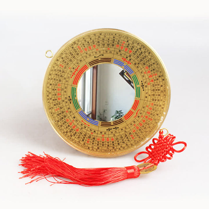 Carte Feng Shui Bagua Pièce de cuivre Nœud chinois Carte énergétique d'équilibre - 12 cm - Carte de Bagua - Miroir concave - image 6