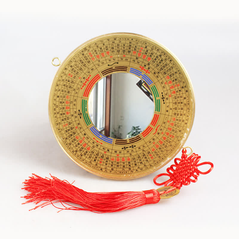 Carte Feng Shui Bagua Pièce de cuivre Nœud chinois Carte énergétique d'équilibre - 16 cm - Carte de Bagua - Miroir concave - image 12