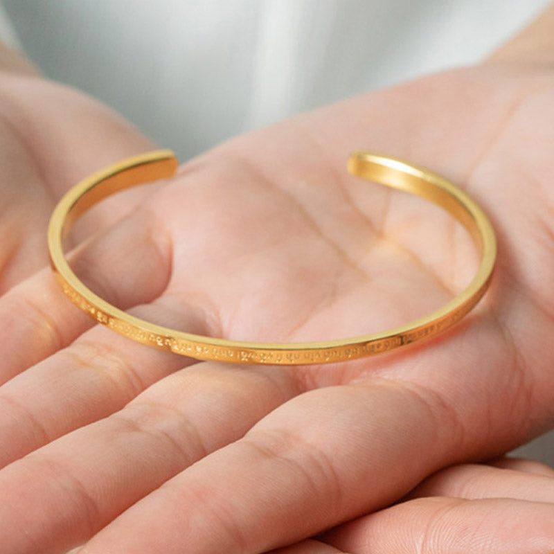 Bracelet de protection et de bénédiction en acier titane gravé avec six mots vrais de Buddha Stones