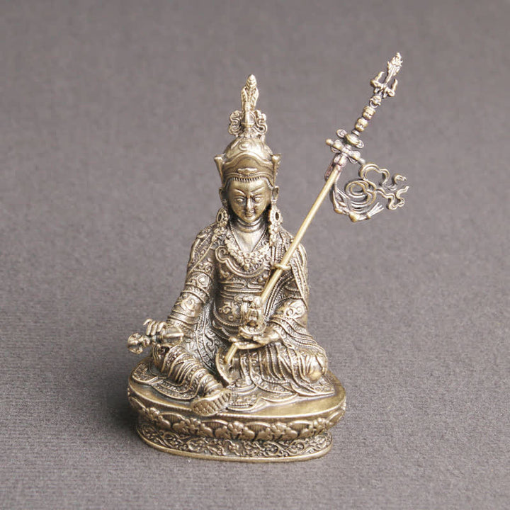 Statue de Bouddha Padmasambhava en cuivre, décoration de temple, statue de sérénité