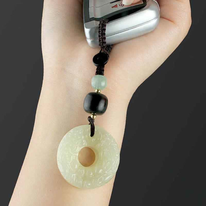 Porte-clés Buddha Stones PiXiu Jade Peace Buckle Abondance Richesse