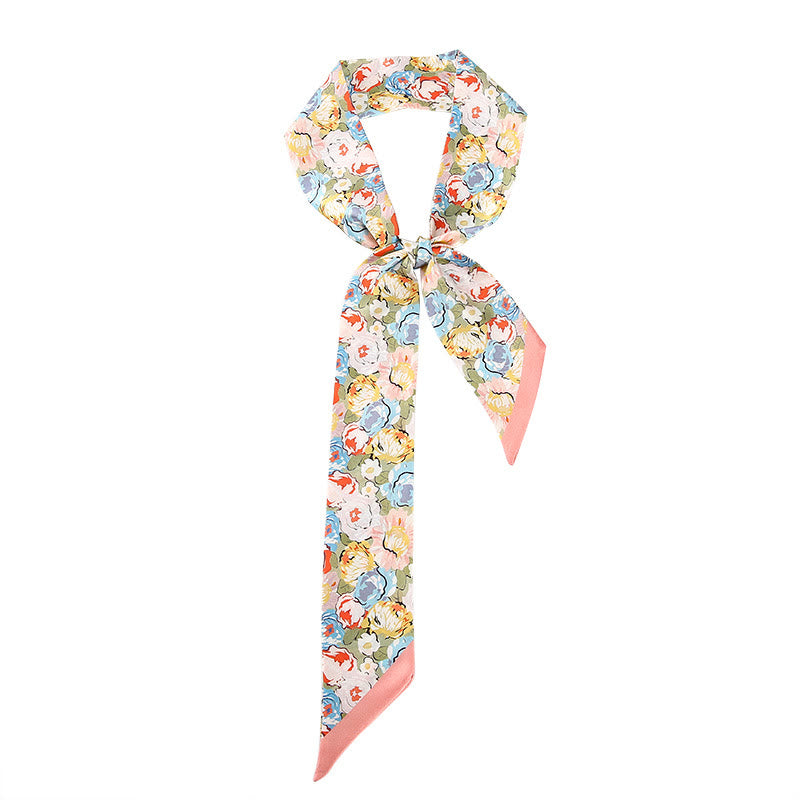 Foulard pour cheveux en soie 100 % mûre avec Buddha Stones, fresques de Dunhuang, montagnes, coucher de soleil, motif floral