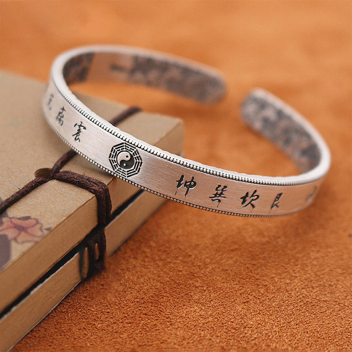 Bracelet d'équilibre Bagua Yin Yang en argent sterling 999 Buddha Stones