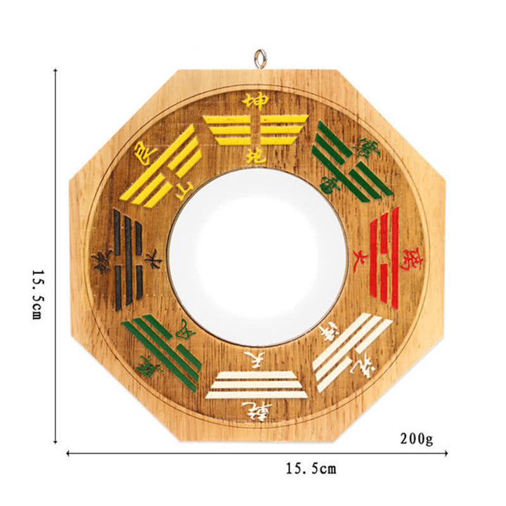 Carte Feng Shui Bagua Miroir de carte d'équilibre énergétique en bois de pêcher