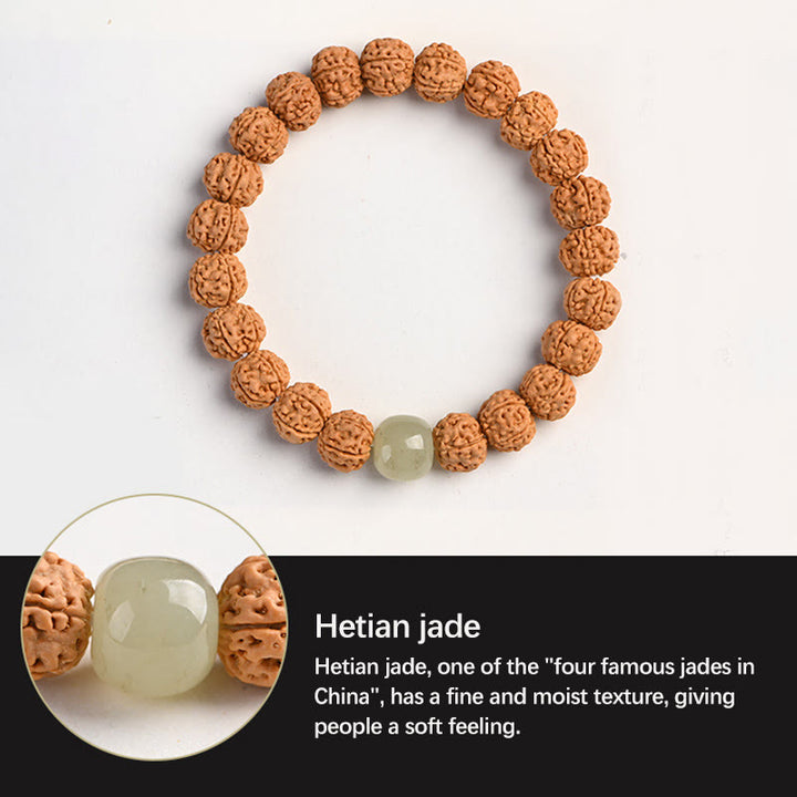 Bracelet de richesse et de bon augure en Buddha Stones tibétaines Rudraksha Bodhi Seed