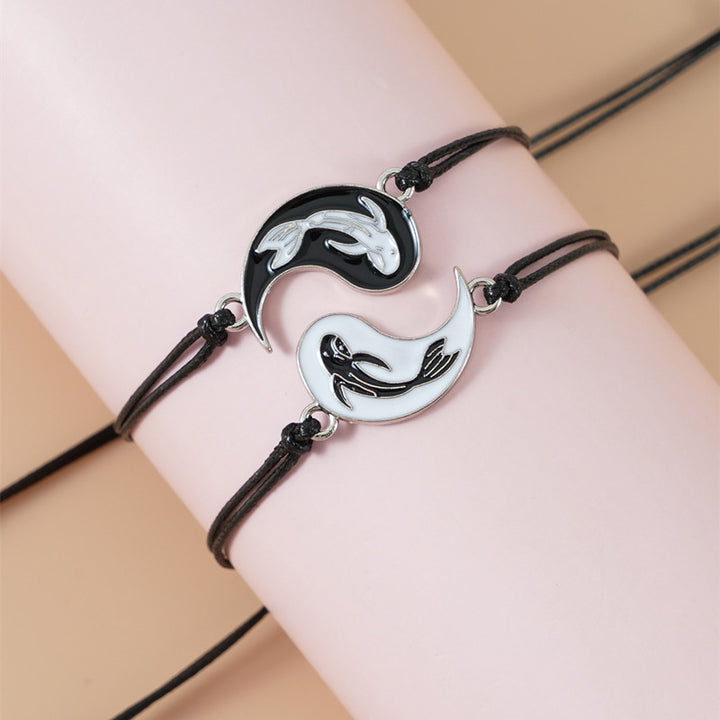 Bracelet couple Yin Yang Hématite Buddha Stones 2 pièces