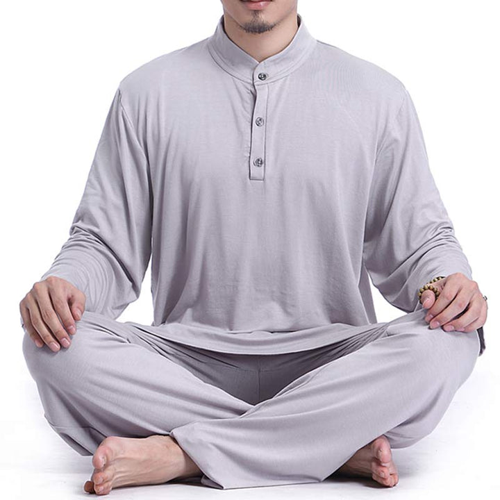 Ensemble de vêtements pour hommes Buddha Stones la méditation, la prière, le yoga, le zen, le tai-chi - Gris - US/UK/AU44，EU54 (3XL) - image 0