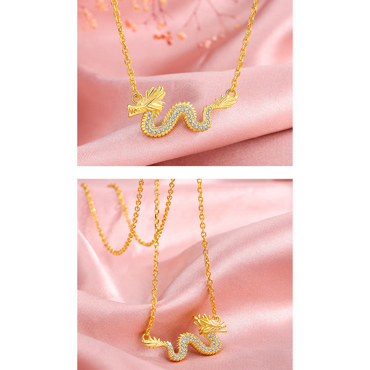 Collier avec pendentif porte-bonheur en argent sterling 925 avec Buddha Stones Année du Dragon