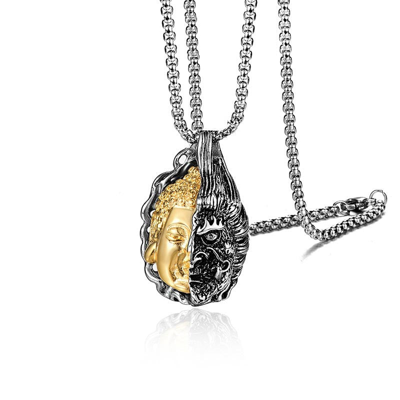Collier puissant mi-bouddha mi-diable en Buddha Stones