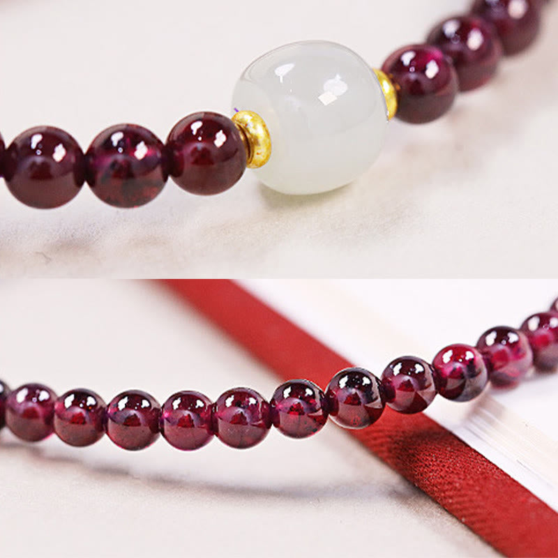Bracelet de purification en perles de jade et grenat naturel Buddha Stones
