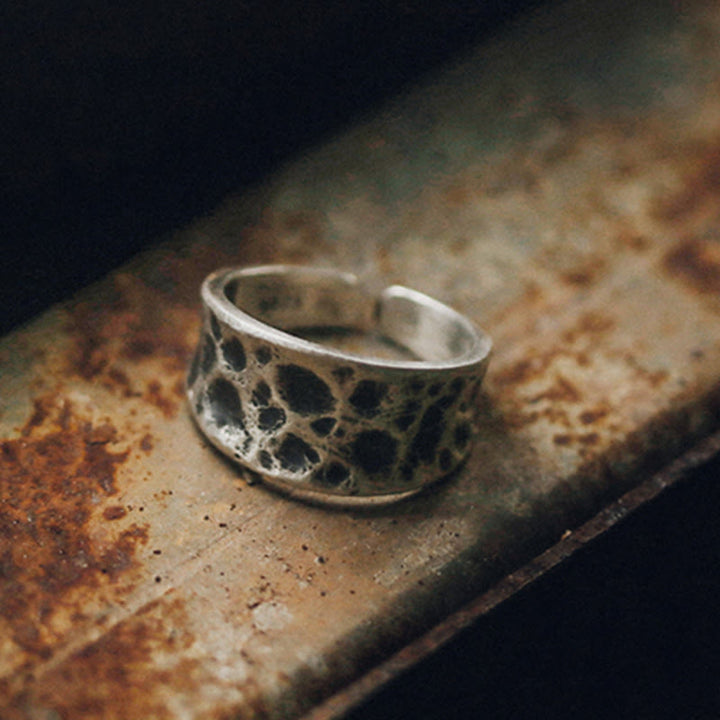 Bague de protection en argent sterling 925 Buddha Stones et texture bosselée - image 4