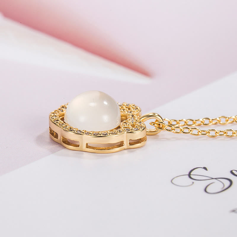 Collier pendentif Buddha Stones Calcédoine Lock of Good Wishes Positive