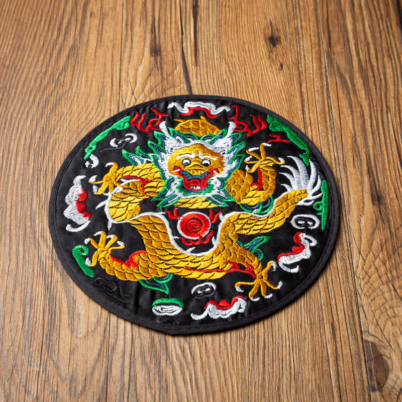 Dessous de verre brodé Buddha Stones Dragon pour tasse à thé, dessous de verre pour tasse à thé Kung Fu