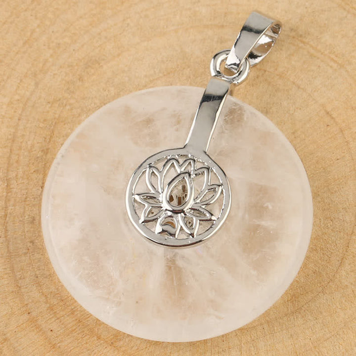 Collier pendentif de guérison en cristal rose avec Buddha Stones et améthyste