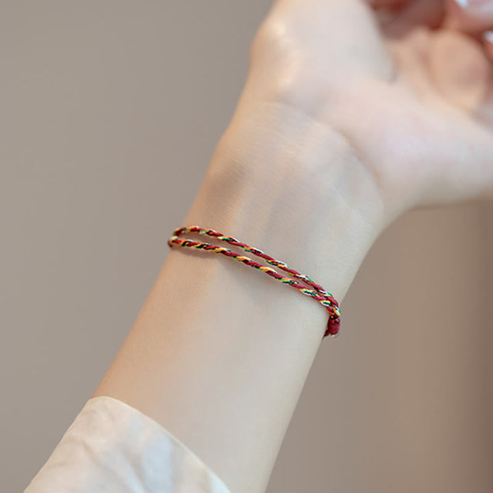 Bracelet de cheville tressé en argent sterling 925 avec poisson Koi et pierres de Buddha Stones - image 7