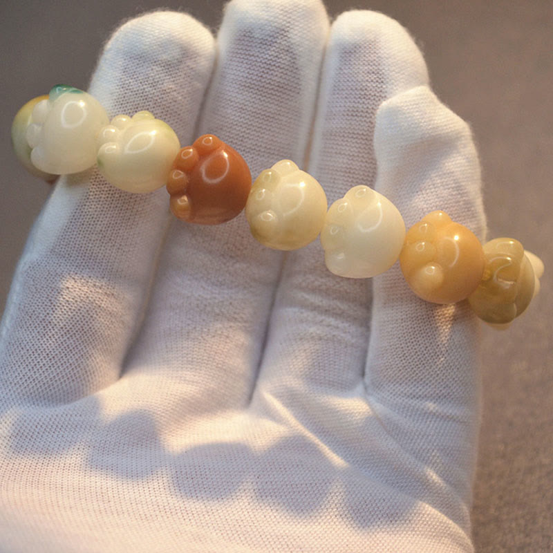 Bracelet d'harmonie calme avec pattes de chat mignon en Buddha Stones et graines de Bodhi multicouches - image 10