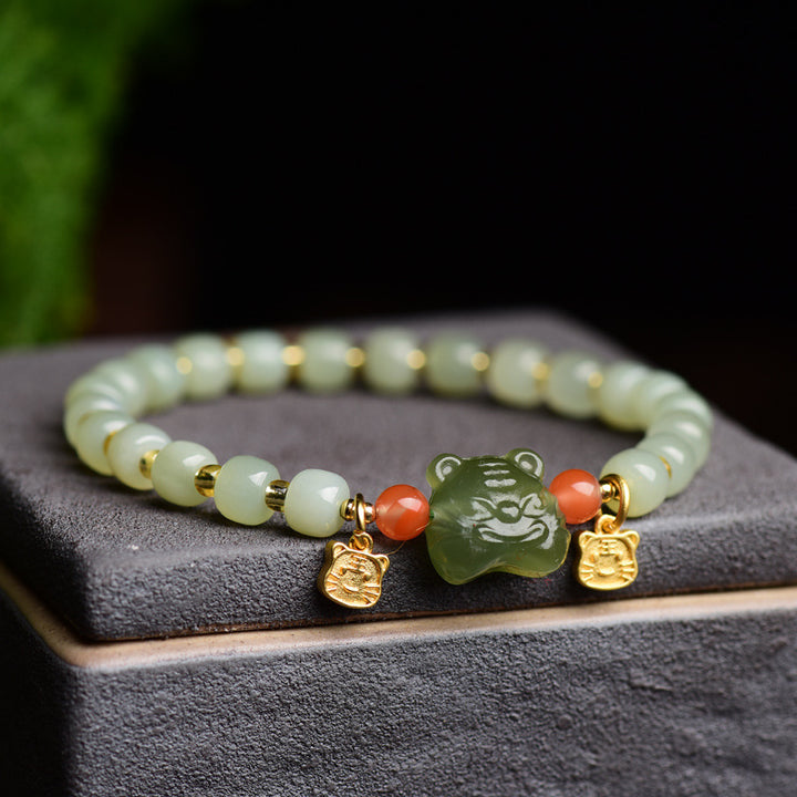 Bracelet d'abondance en jade porte-bonheur du zodiaque chinois