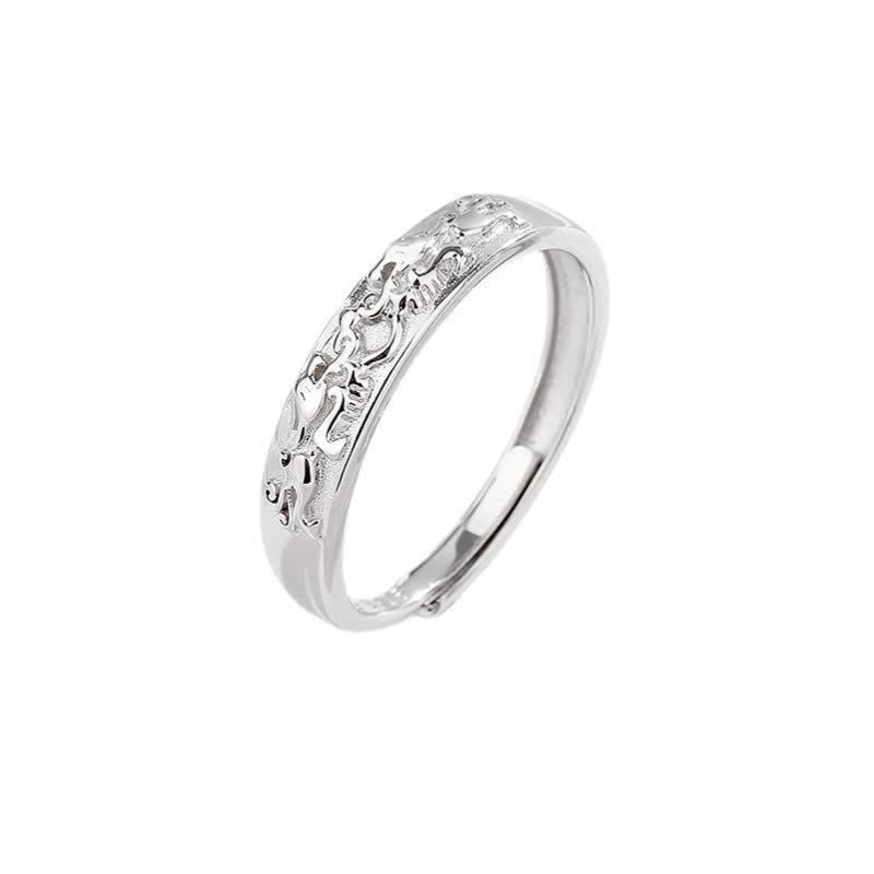 Bague de couple réglable en argent sterling 925 Buddha Stones PiXiu Balance