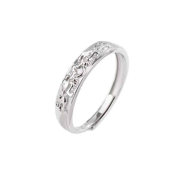 Bague de couple réglable en argent sterling 925 Buddha Stones PiXiu Balance