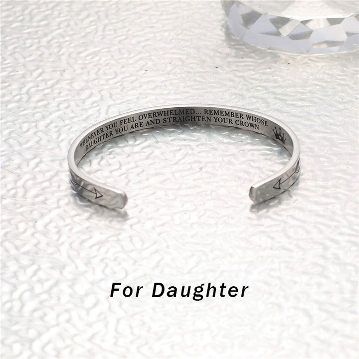 Bracelets inspirants en Buddha Stones Cadeau personnalisé pour elle Lui Mantra gravé Bracelet manchette Bijoux couronne