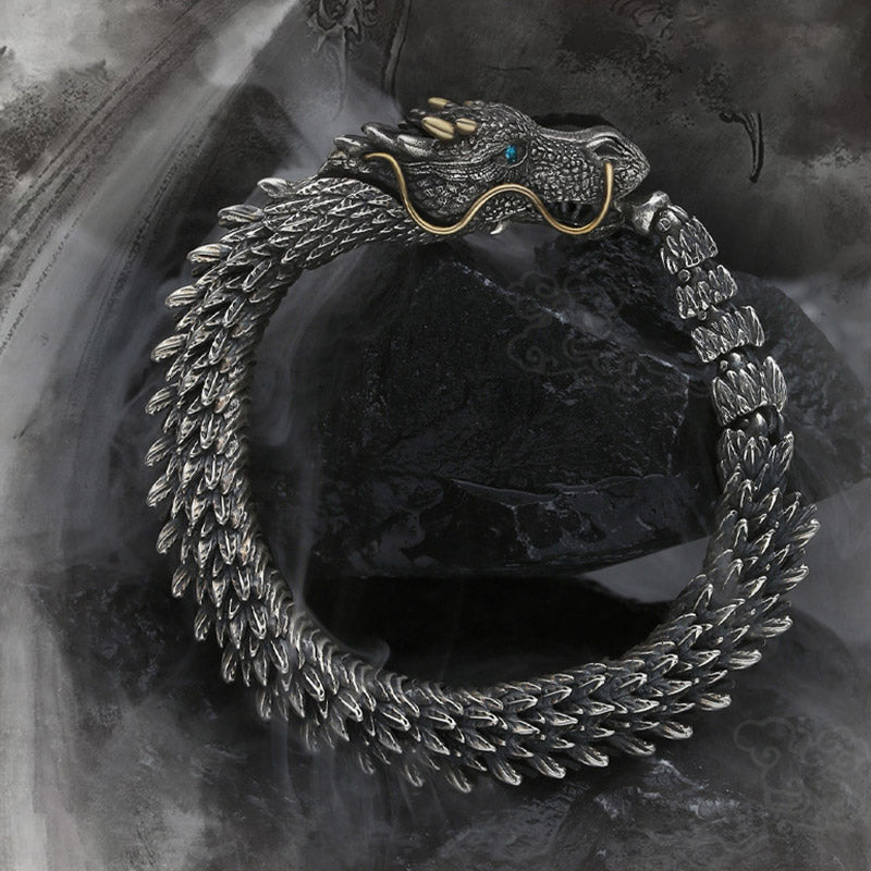 Bracelet chaîne de protection porte-bonheur en Buddha Stones, dragon nordique, fait à la main