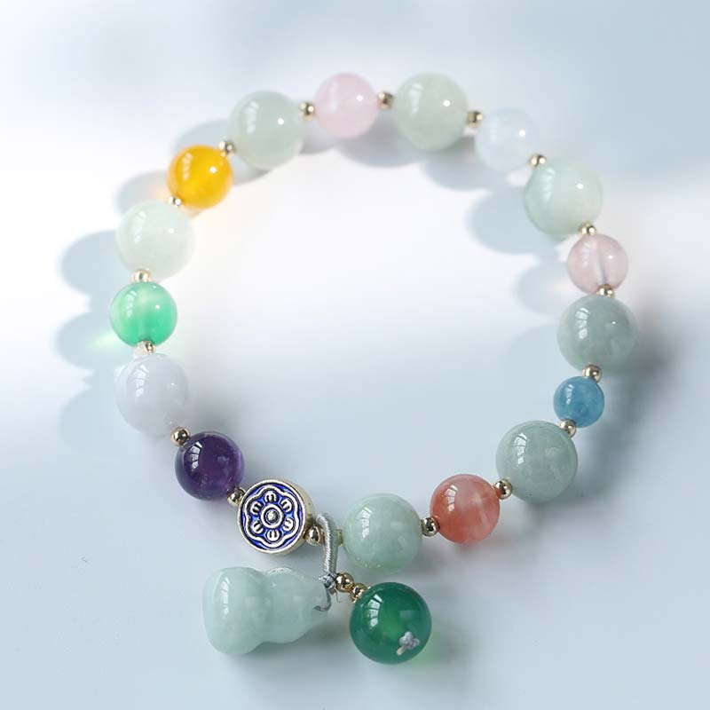 Bracelet porte-bonheur en gourde et jade