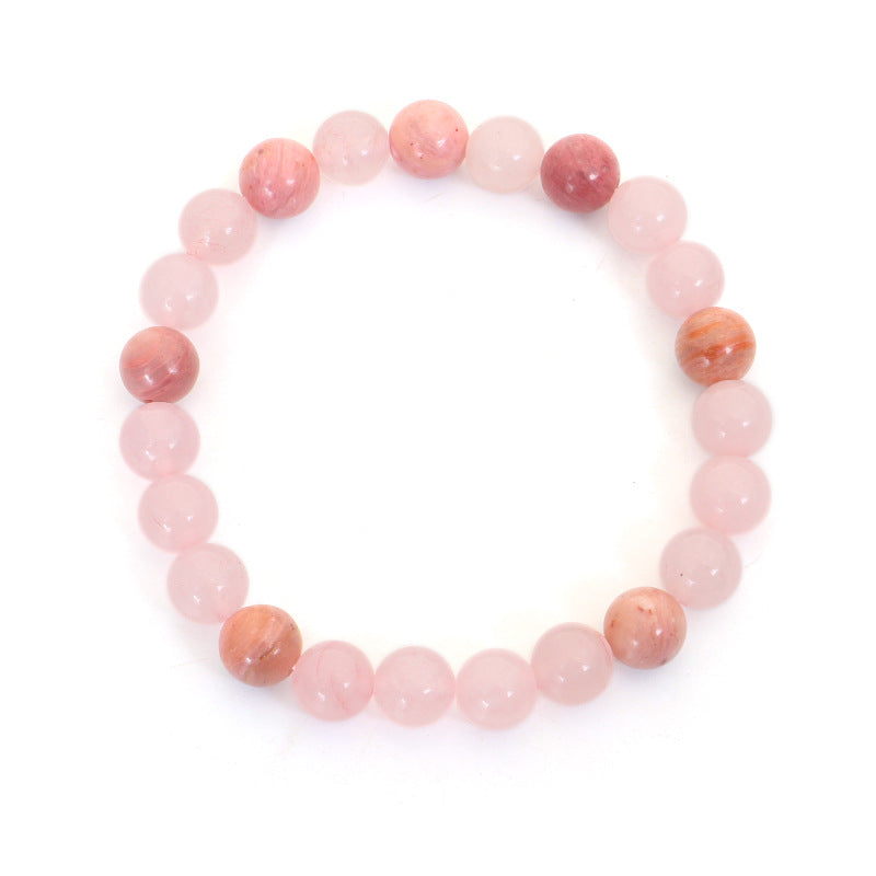 Bracelet Mala 108 perles en cristal rose avec pompon d'amour Buddha Stones