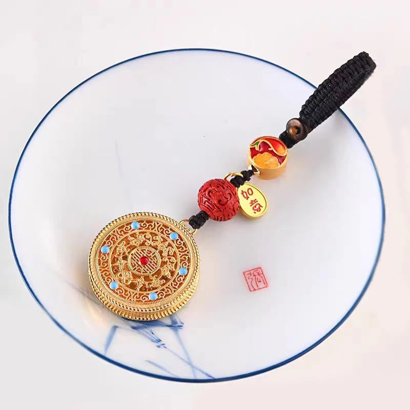 Porte-clés porte-bonheur Ruyi avec les Buddha Stones Fu