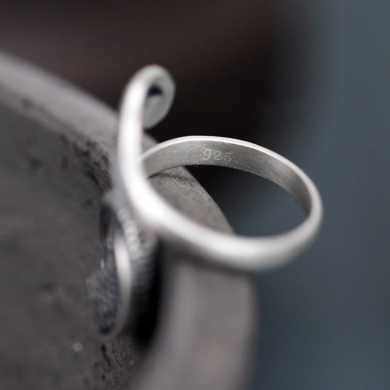 Bague en argent sterling 925 Buddha Stones et poisson koï