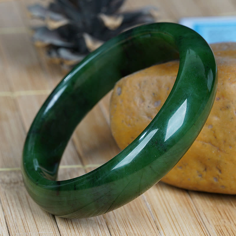 Bracelet de bonheur et de réussite en jade cyan naturel Hetian