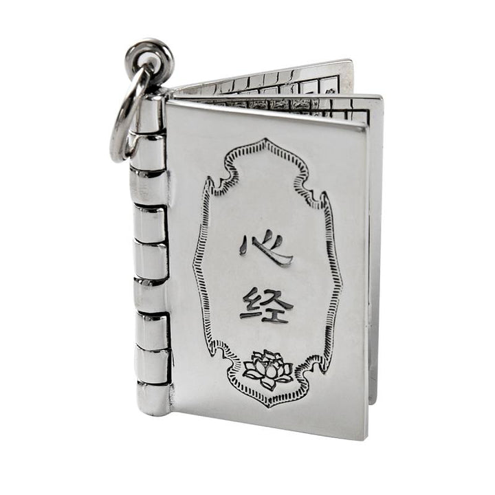 Collier pendentif en argent sterling 990 Buddha Stones et cœur Sutra de la grande compassion Shurangama Mantra Lotus Vajra Peace - image 8