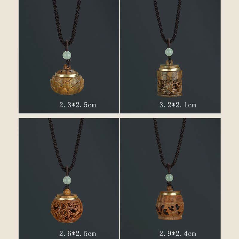 Collier pendentif apaisant positif en Buddha Stones Tibet bois de santal vert bois de rose Om Mani Padme Hum Lotus - image 19
