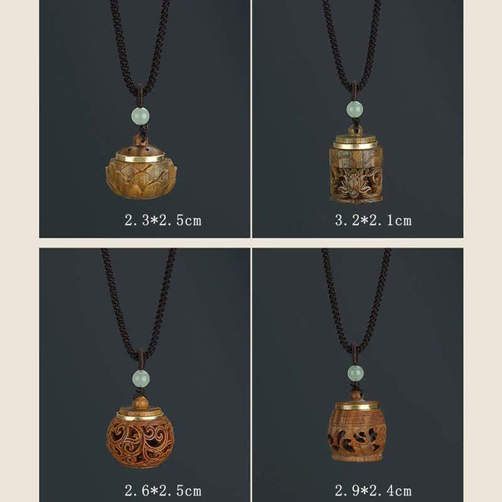 Collier pendentif apaisant positif en Buddha Stones Tibet bois de santal vert bois de rose Om Mani Padme Hum Lotus - image 19