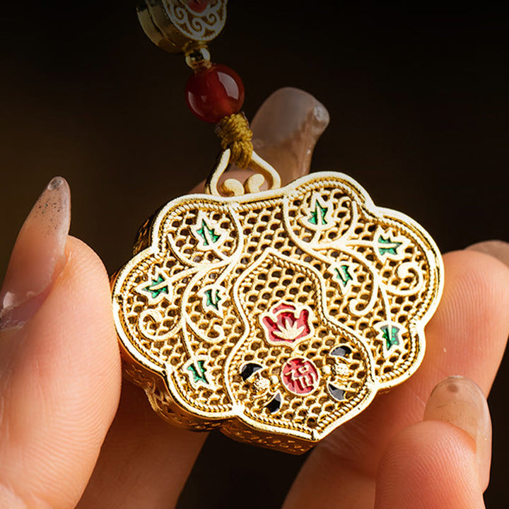 Porte-clés Buddha Stones Lock of Good Wishes Fu Character Lucky Blessing