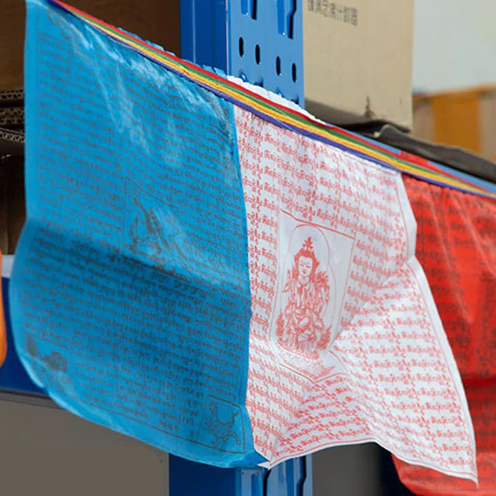 Drapeaux de prière d'extérieur Tibétains à 5 couleurs représentant le cheval du vent (20 pièces) - image 1