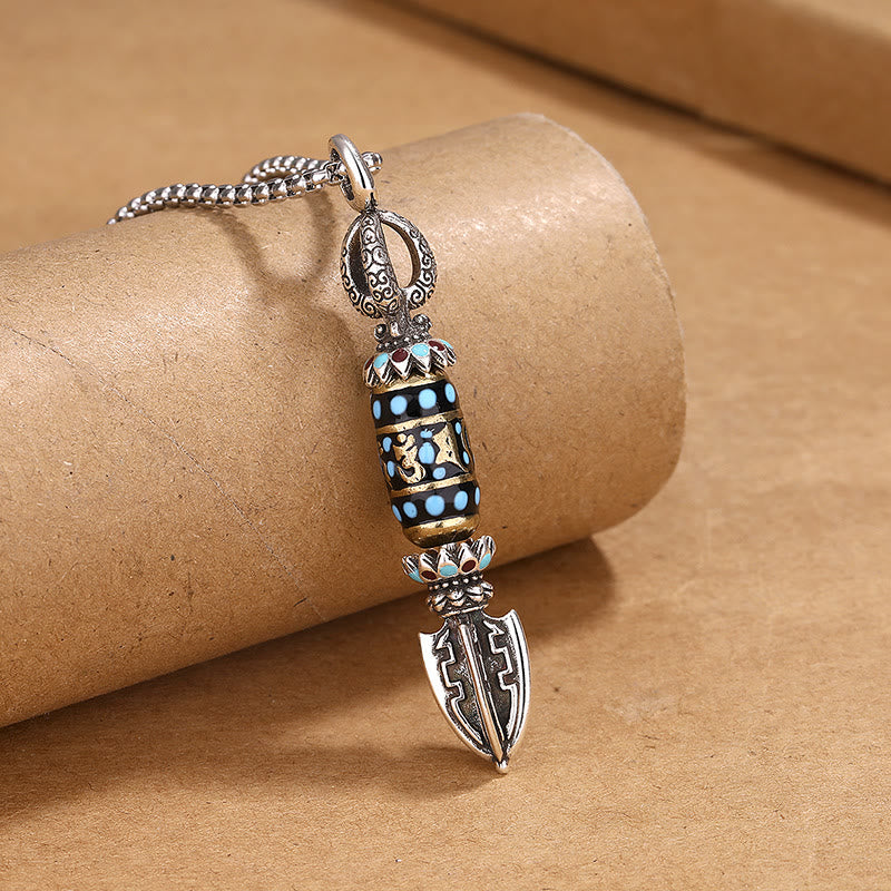 Collier pendentif rotatif tibétain en Buddha Stones Om Mani Padme Hum Protection Richesse - Om Mani Padme Hum-1 - image 0