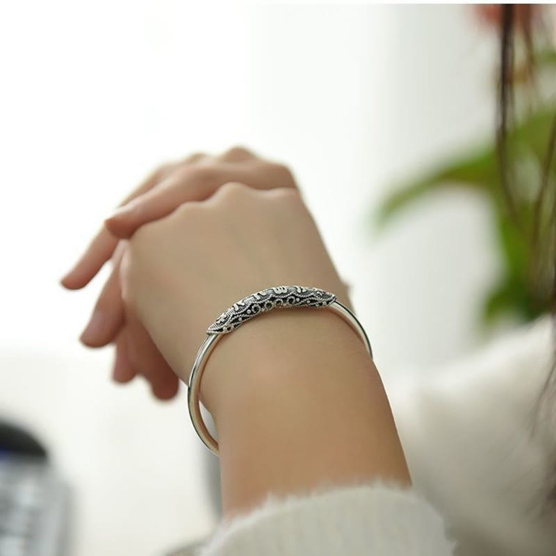 Bracelet manchette gravé Buddha Stones Om Mani Padme Hum