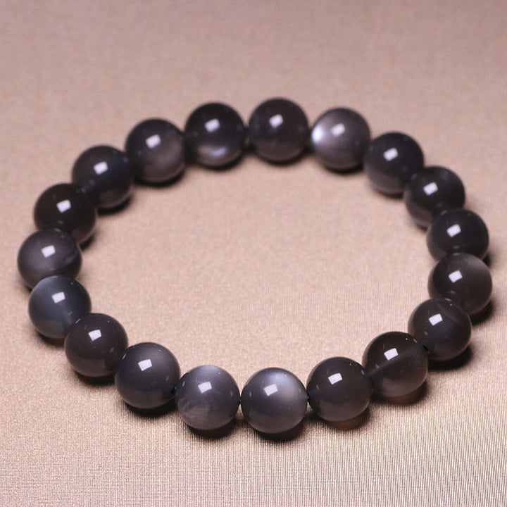 Bracelet de perles d'amour positif en pierre de lune naturelle