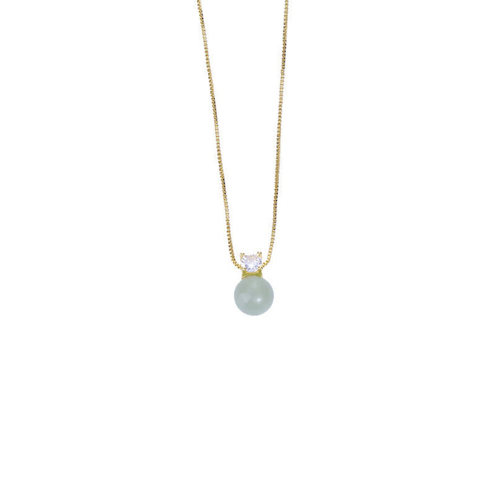 Collier pendentif en chaîne de prospérité en jade avec perles porte-bonheur et Buddha Stones