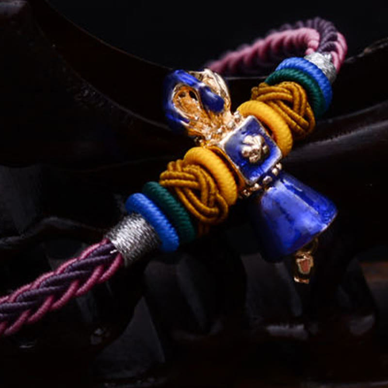 Bracelet tibétain fait main en corde Dorje Vajra à huit fils