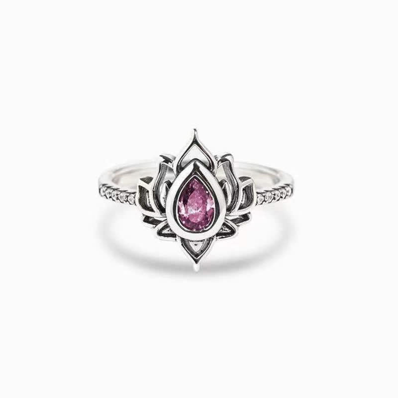 Bague de protection en argent sterling Buddha Stones et zircone