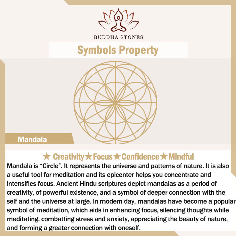 Collier pendentif créatif en perles à motif mandala et Buddha Stones