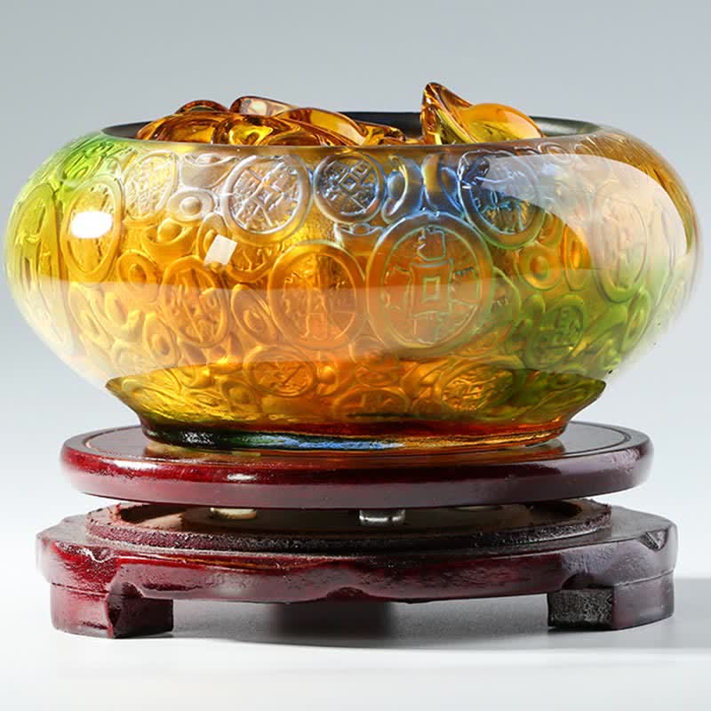 Lingots de bol en cristal Liuli faits à la main, pièce d'art pour décoration de la maison - image 1