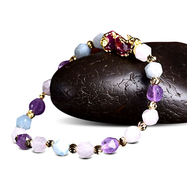 Bracelet porte-bonheur Pixiu en améthyste naturelle